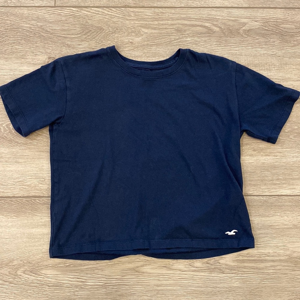 HOLLISTER NAVY BLUE CLASSIC T SHIRT RELAXED BABY TEE SIZE XS